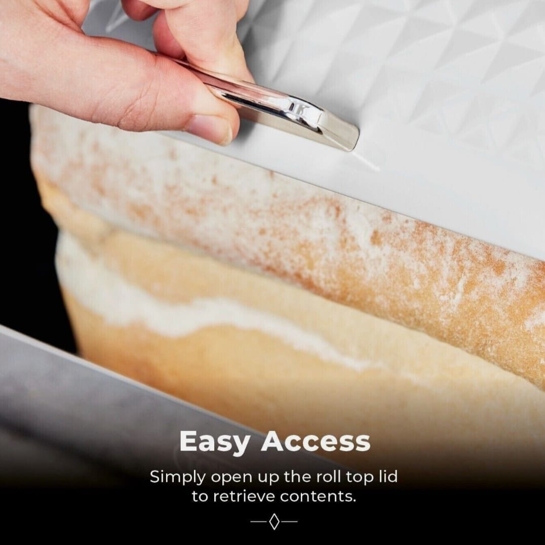 Continental Homeware Bread Bin Continental Homeware Wave RollTop Bread Bin Cream CH937 (7915096146009)