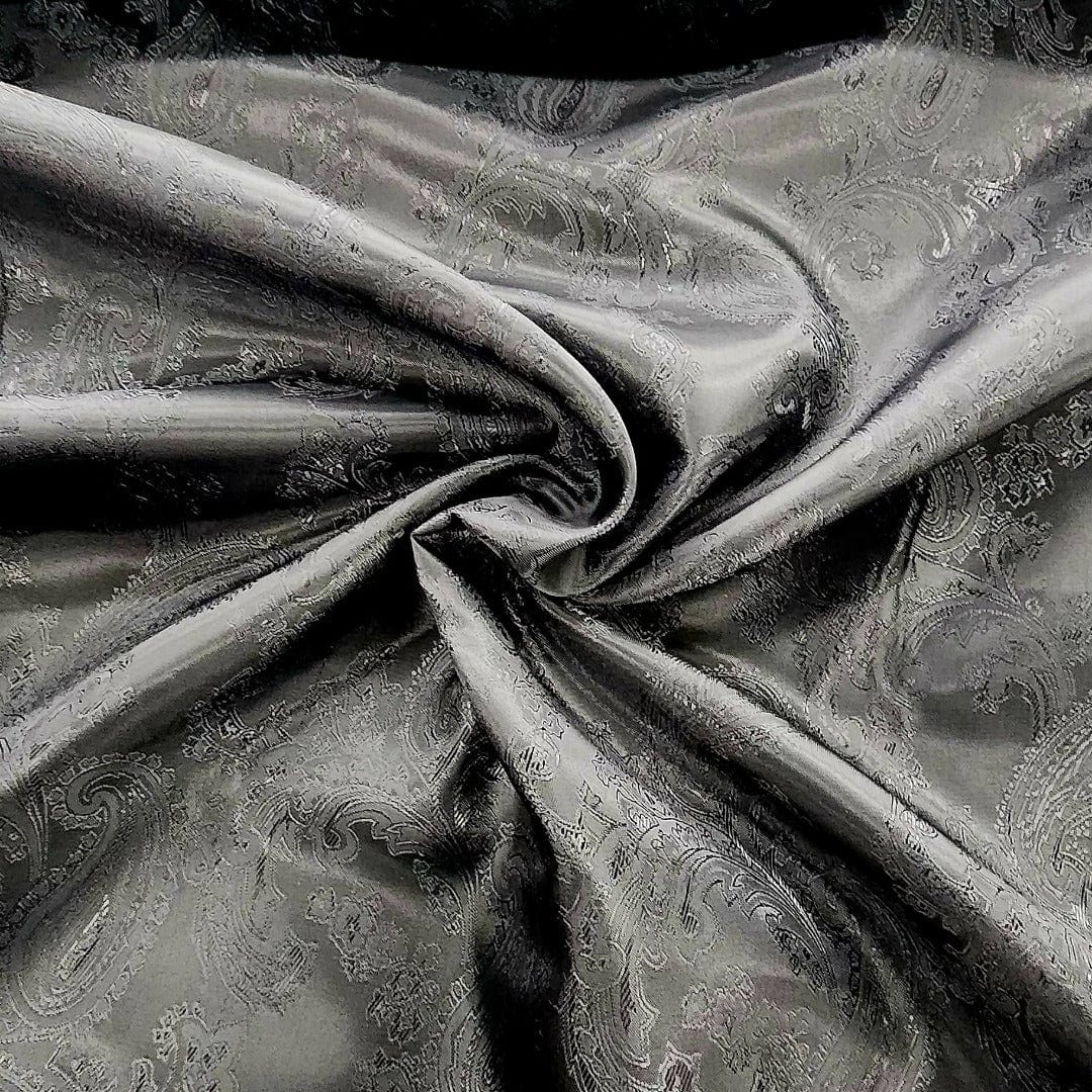 LINING Dress Fabrics Black Acetate Suit Lining Fabric 150 cm Paisley (7670667280473)