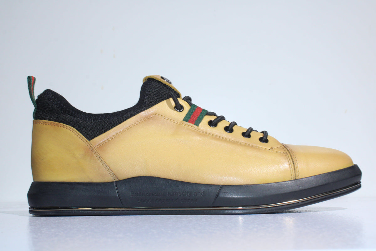 The Marcomen Casual Shoes The Marcomen Casual Leather Shoes Mustard (7492169728089)