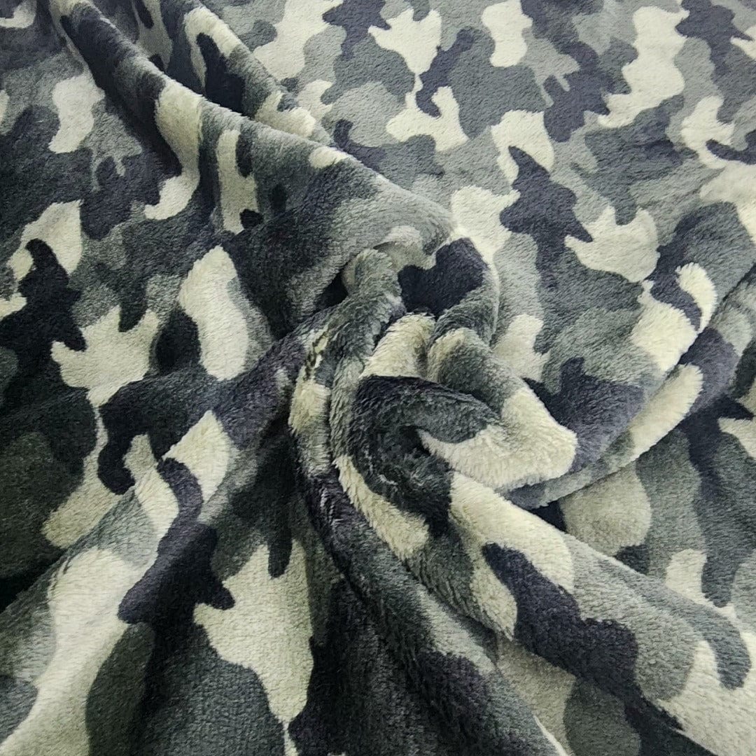 Fleece Blankets Green Printed Mongolian Fleece Fabric Camouflage 150cm (7564607750233)