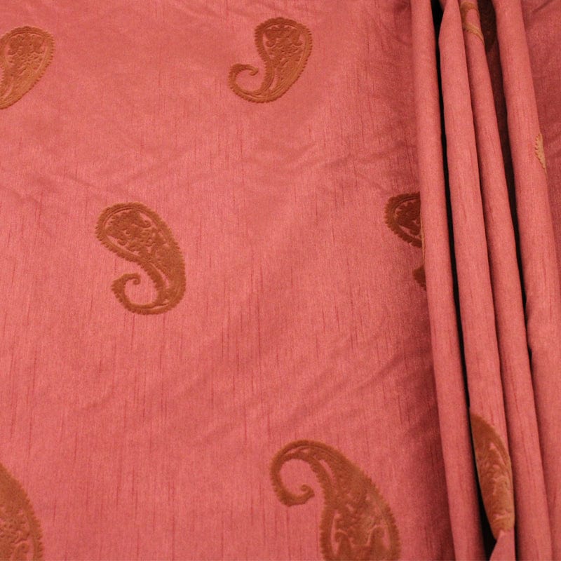 curtain material Curtaining Material Polysilk plain dyed rusty with flocking Polysilk Plain Dyed With Flocking (6557808558169)