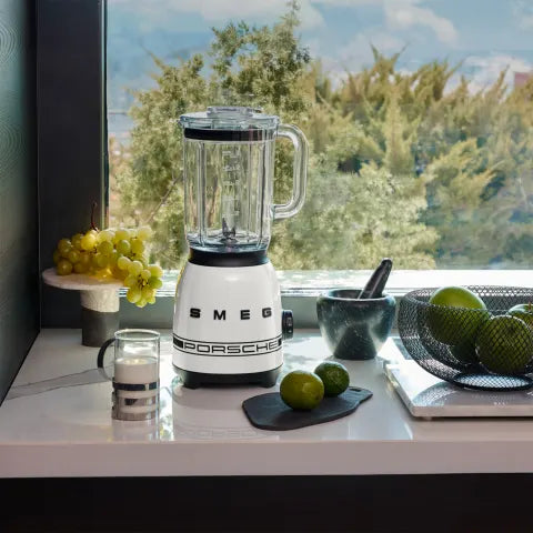 Smeg Porsche Retro Style 800W Jug Blender, 1.5L Carrara White BLF03PCWEU.