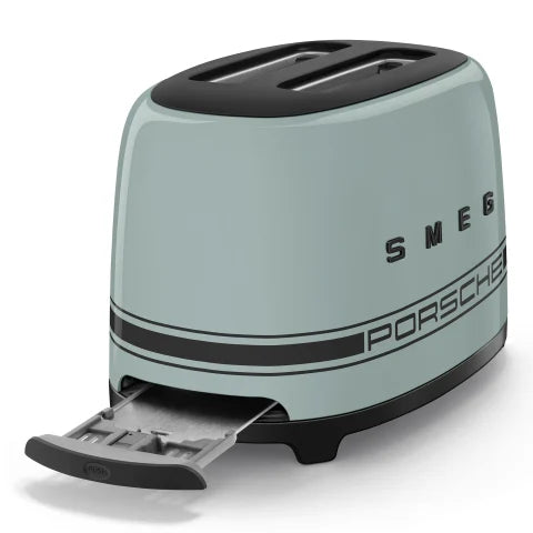 Smeg Porsche x Retro Style 2-Slice Toaster, 950W Shade Green TSF01PSGEU.