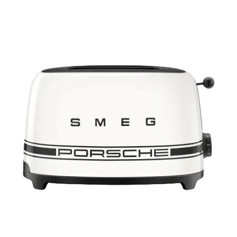 Smeg Porsche x Retro Style 2-Slice Toaster, 950W Carrara White TSF01PCWEU.