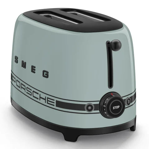 Smeg Porsche x Retro Style 2-Slice Toaster, 950W Shade Green TSF01PSGEU.
