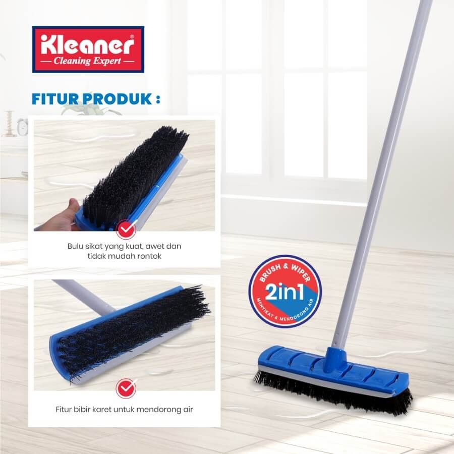 Kleaner Floor Brush & Wiper 2 in 1 22cm KK2001.