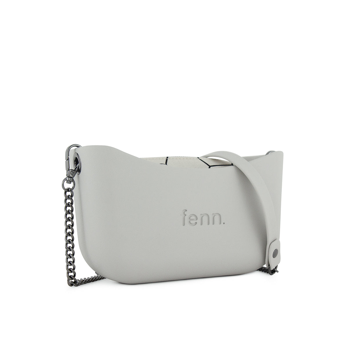 Fenn Classic Collection Crossbody Bag With Chain Strap-Ice Grey 2211.