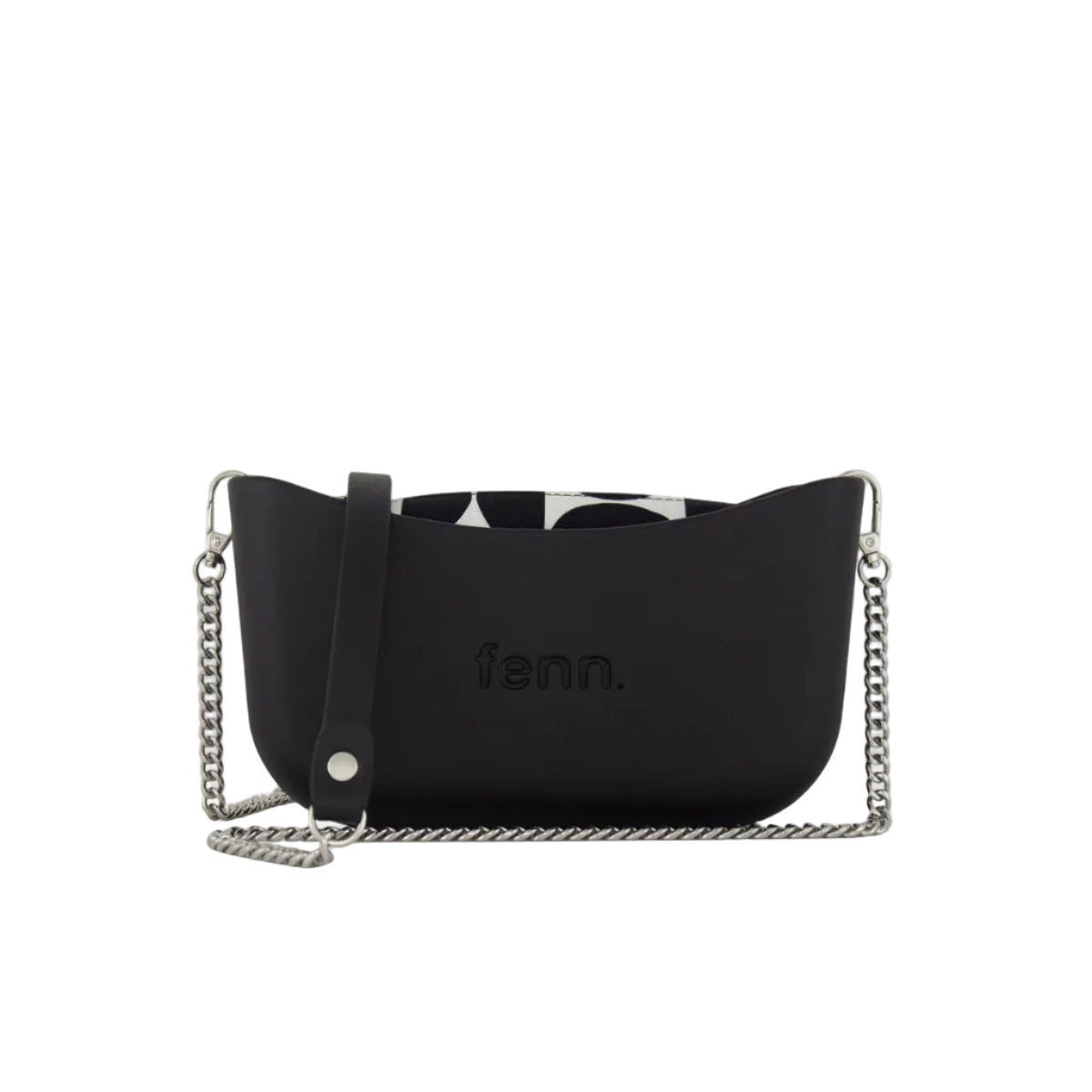 Fenn Classic Collection Crossbody Bag With Chain Strap-Black 2212