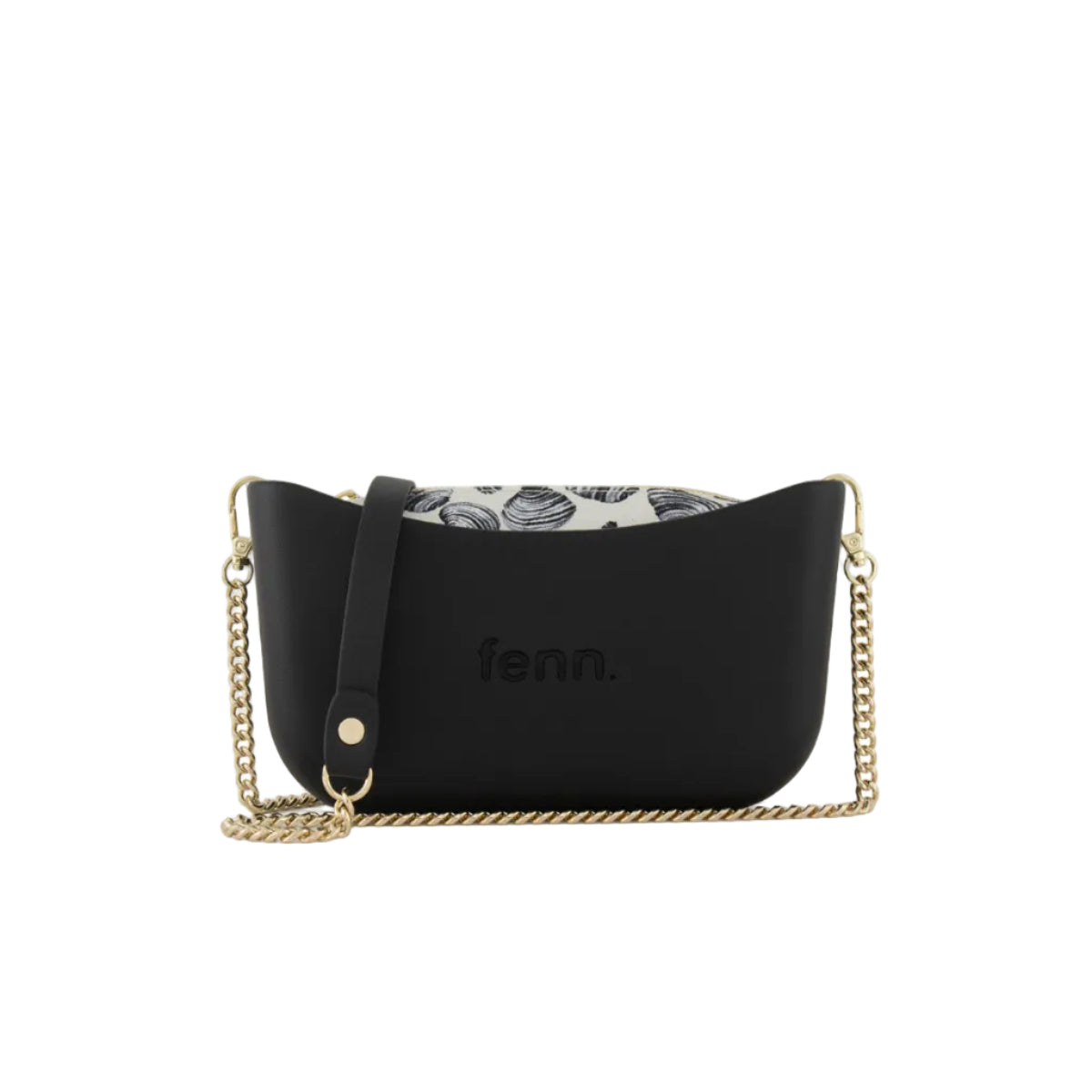 Fenn Original Everyday Messenger Bag With Gold Chain Strap-Black 2226.