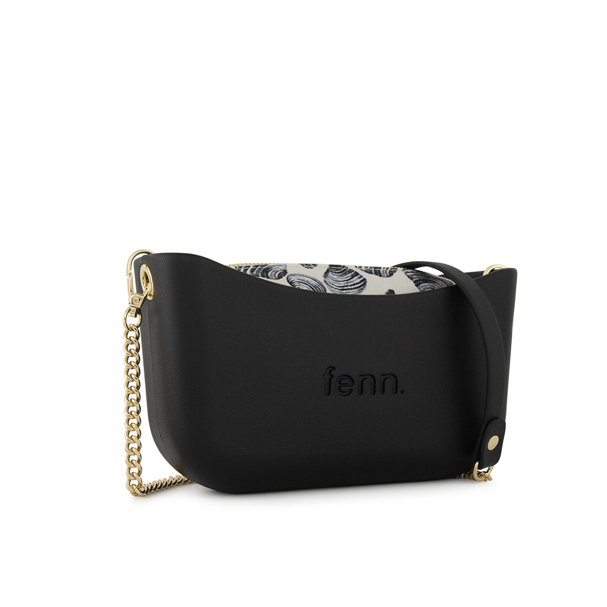 Fenn Original Everyday Messenger Bag With Gold Chain Strap-Black 2226.
