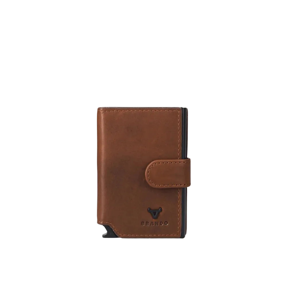 Brando James Detailed Metal Card Holder-Brown 2006JAMBRN.
