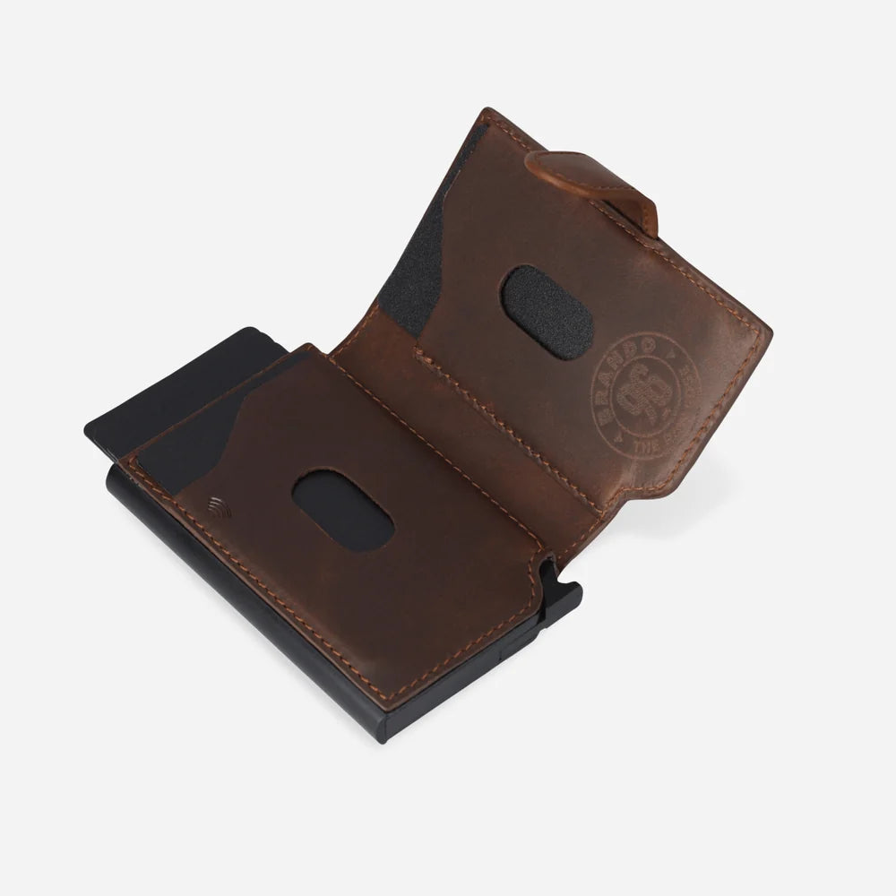 Brando James Detailed Metal Card Holder-Brown 2006JAMBRN.