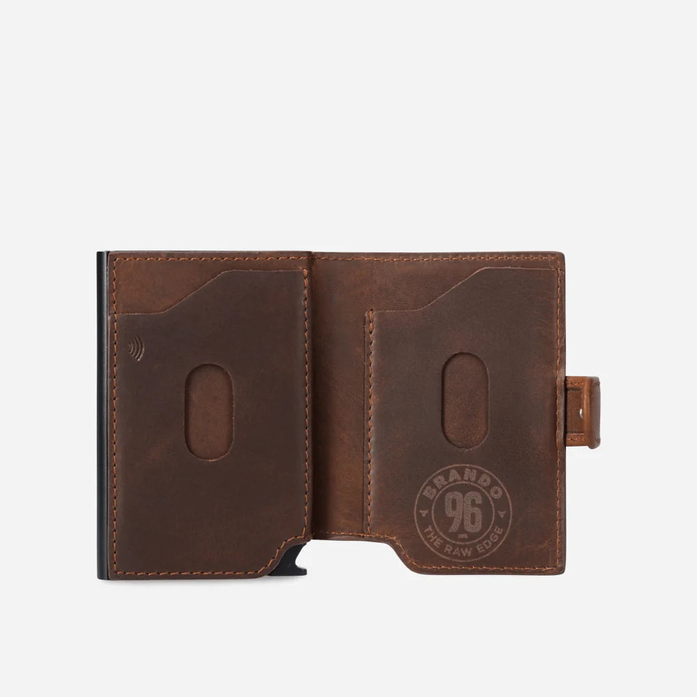 Brando James Detailed Metal Card Holder-Brown 2006JAMBRN.