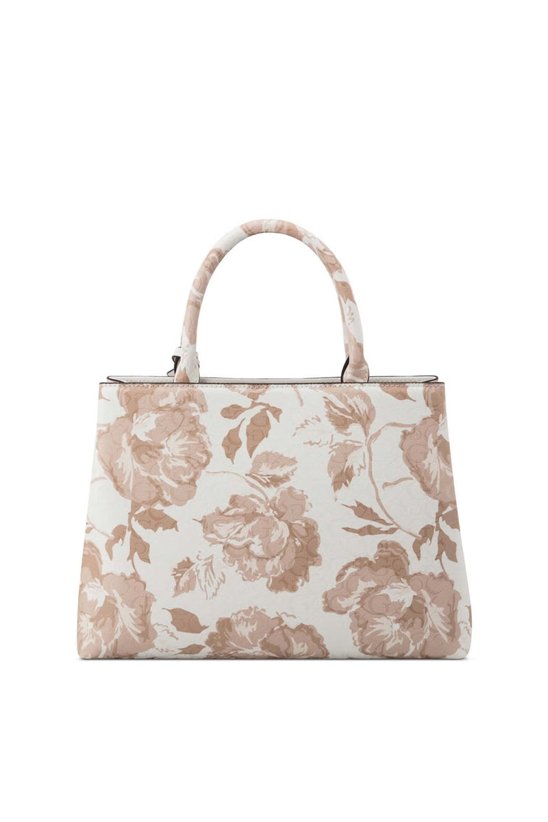 Guess Jillian Satchel Tote Bag Multi White PR189506.