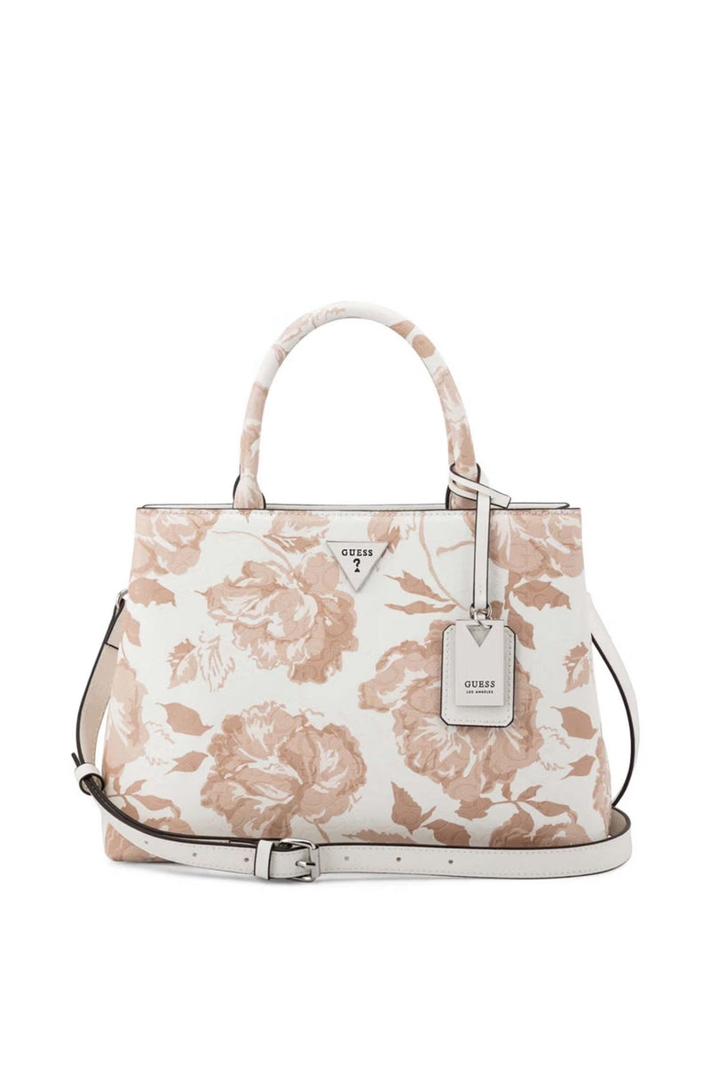 Guess Jillian Satchel Tote Bag Multi White PR189506.