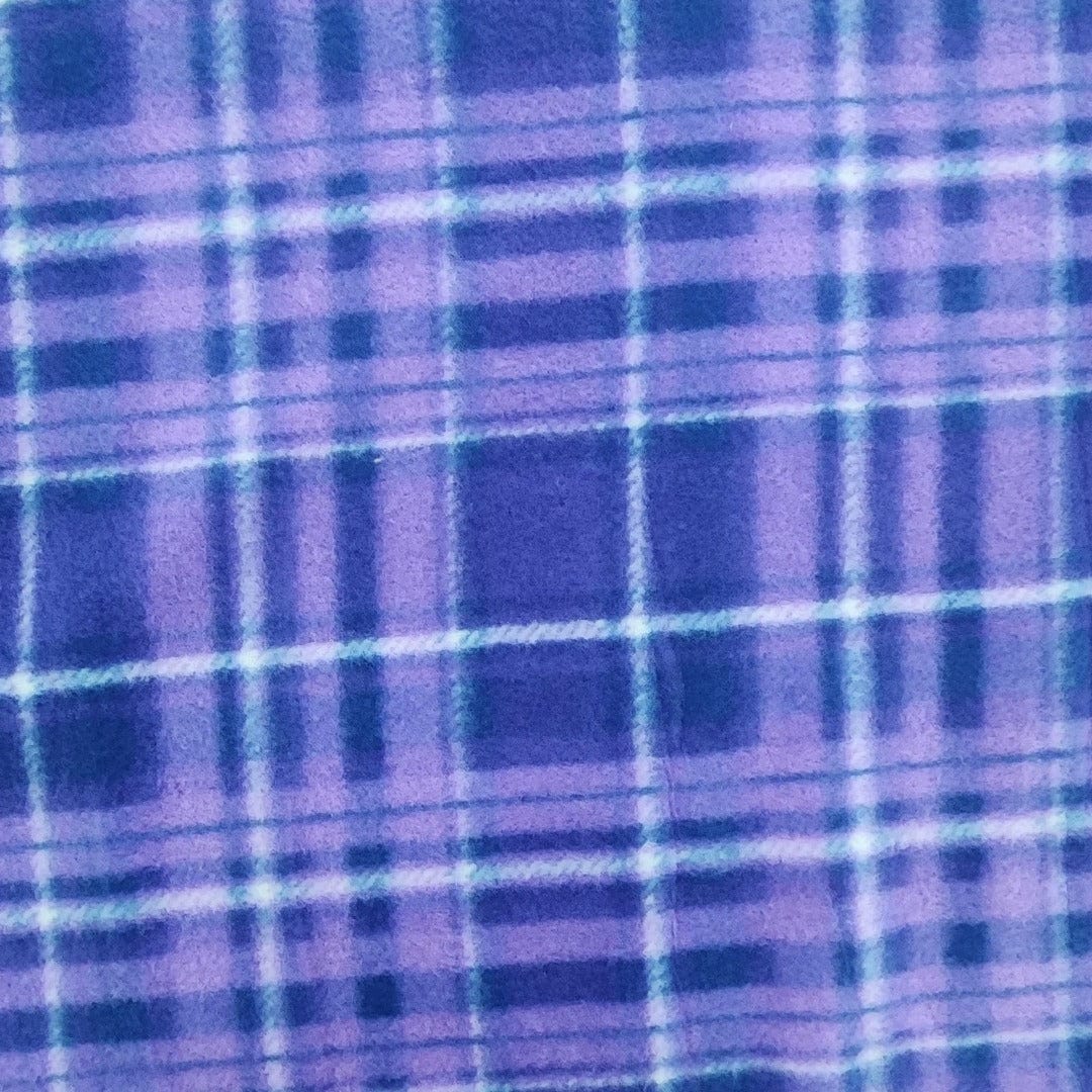 Fleece Dress Fabrics Printed Polar Fleece Fabric 150 cm Purple Checks (7667901399129)