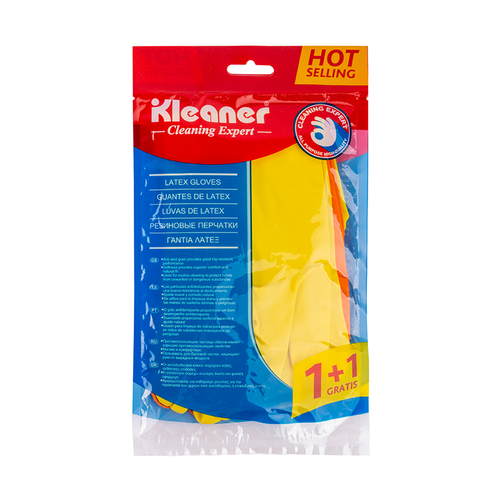 Kleaner Latex Gloves Large Yellow GSH004
