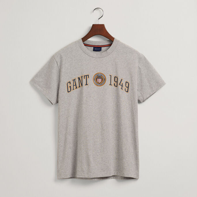 Gant Crest Shield T Shirt Grey (8021302804569)