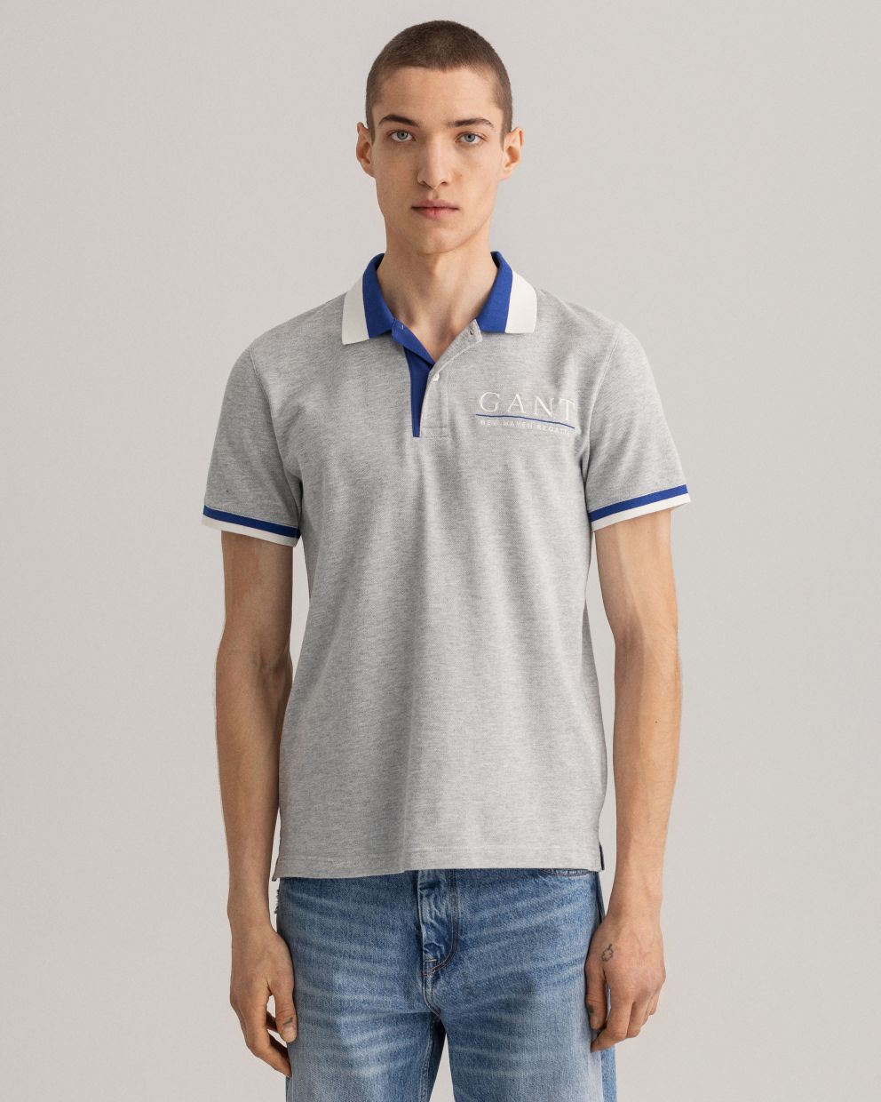 Gant Sailing Piqué Polo Shirt  Light Grey (8021863137369)