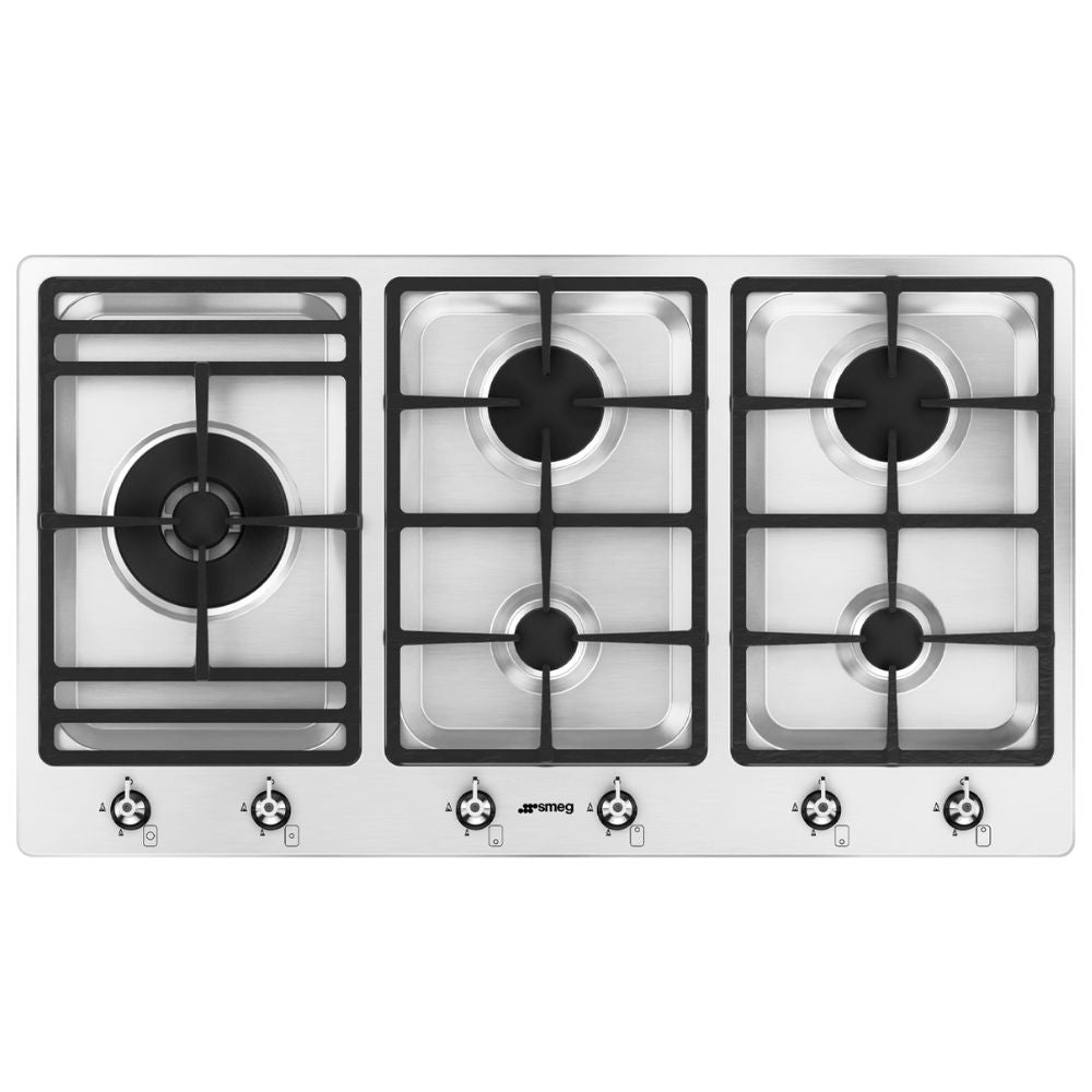 Smeg 90cm Stainless Steel 5 Burner Gas Hob – PS906SA