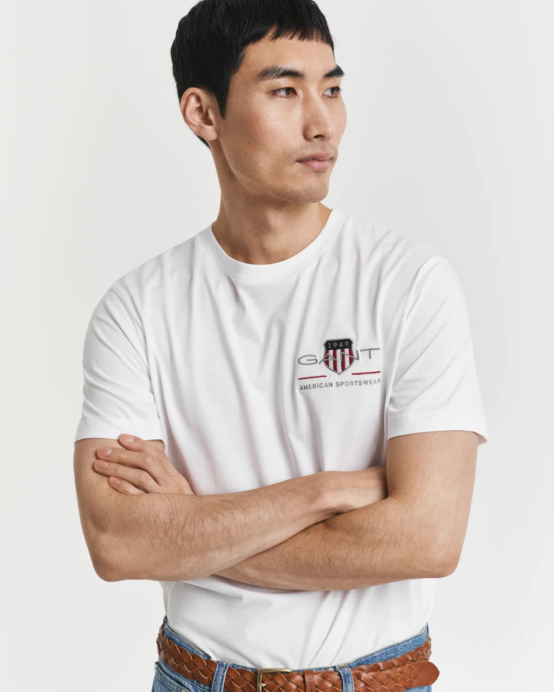 Gant Men's Reg Archive Shield Embroidered SS T-shirt-White 2067004