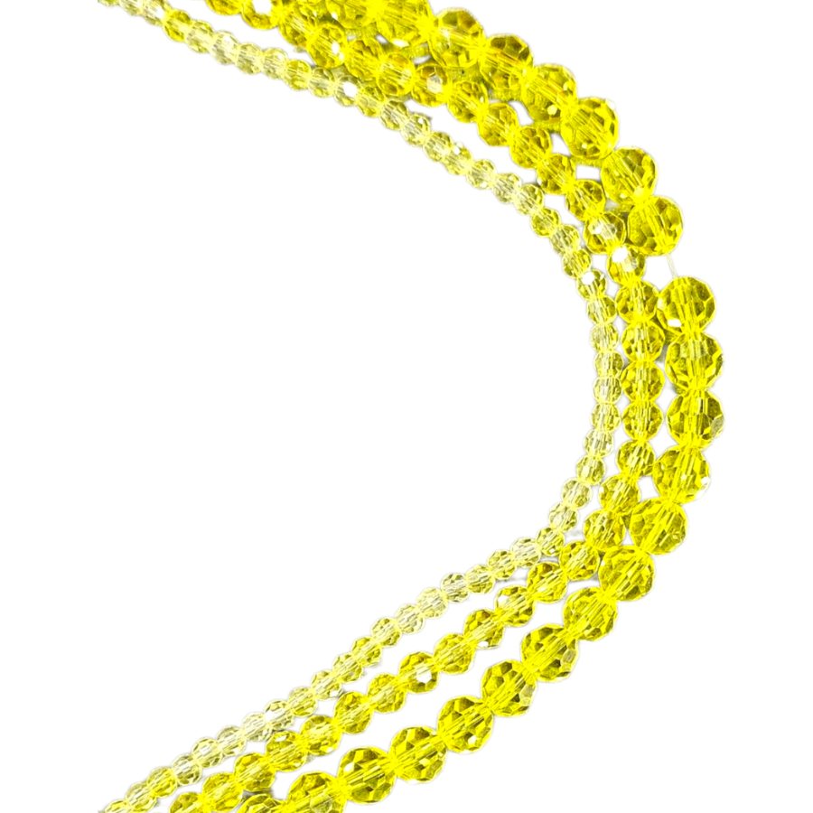 Yellow Full String Crystal Glass Bead