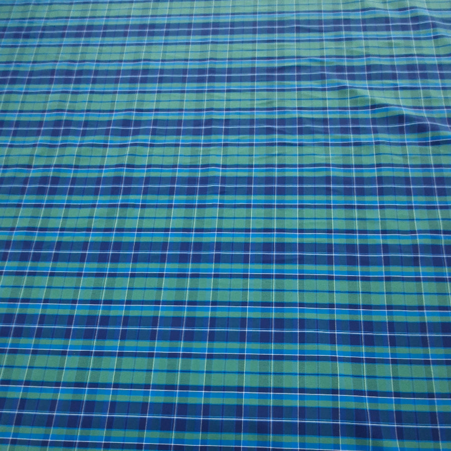 Tartan Check Green Fabric