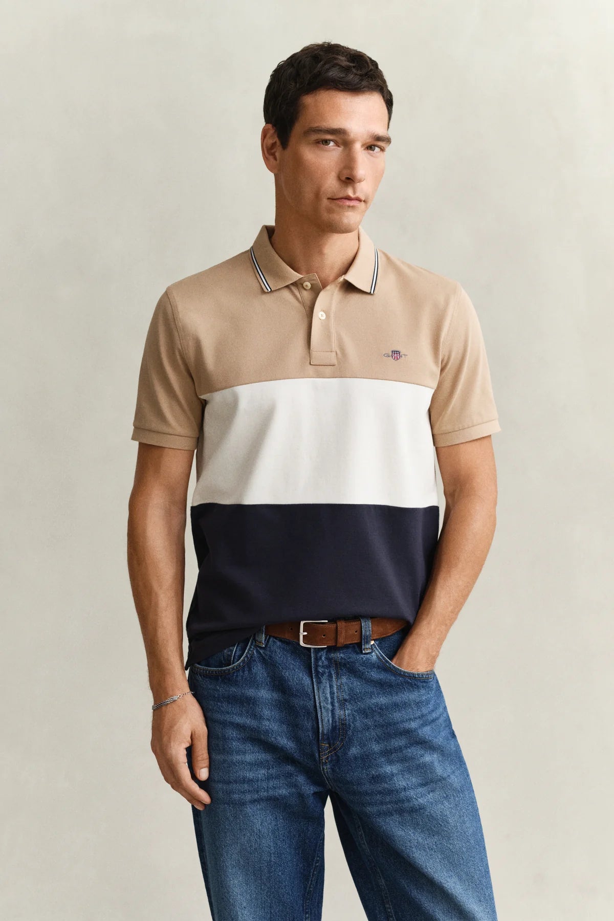 Gant Men's Cut And Sewen Pique Polo Shirt-Evening Blue 2014091.
