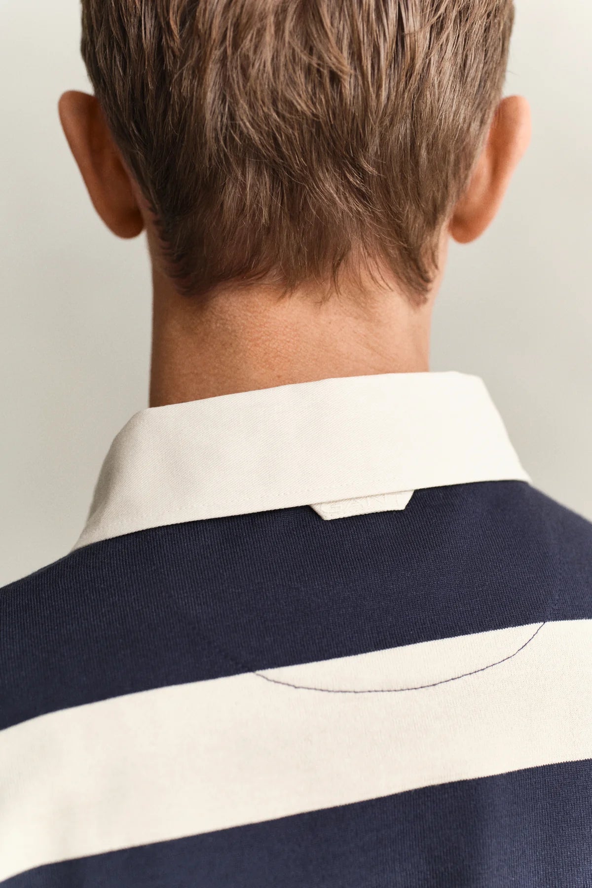 Gant Men's Cut and Sewn Striped Rugger-Evening Blue 2065102.