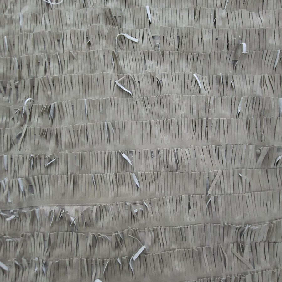 Tulle Embroidery+Leather Fringes