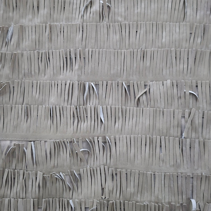 Tulle Embroidery+Leather Fringes