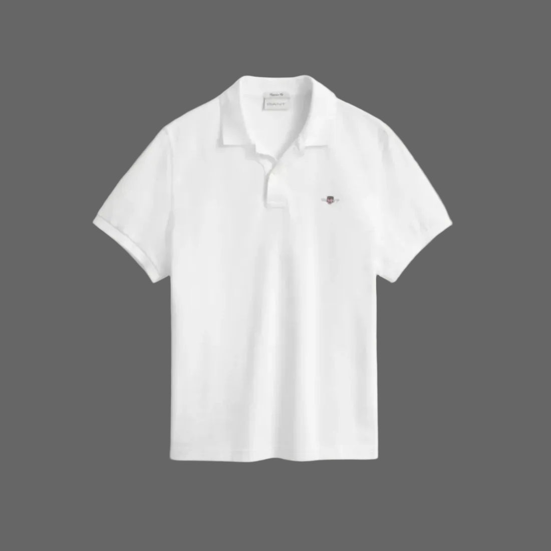 Gant Mens Short Sleeve Pique Golfer Regular Fit Shield-White 343783