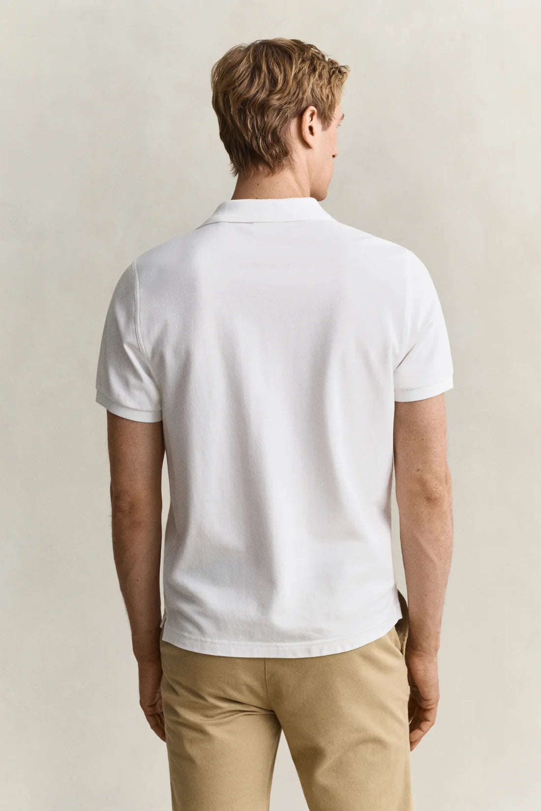 Gant Mens Short Sleeve Pique Golfer Regular Fit Shield-White 343783