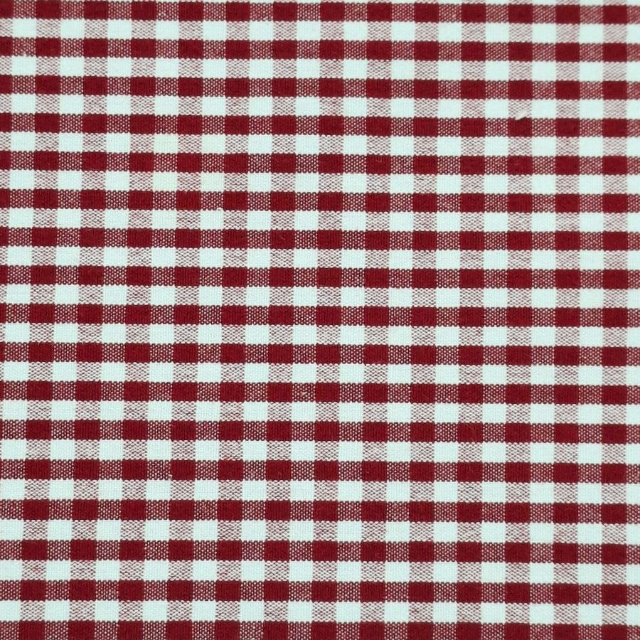 School Check Red Fabric 150cm.