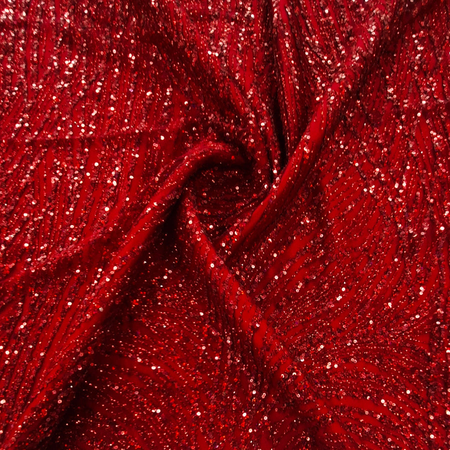 Caviar Tulle Fabric Red Wine 120cm
