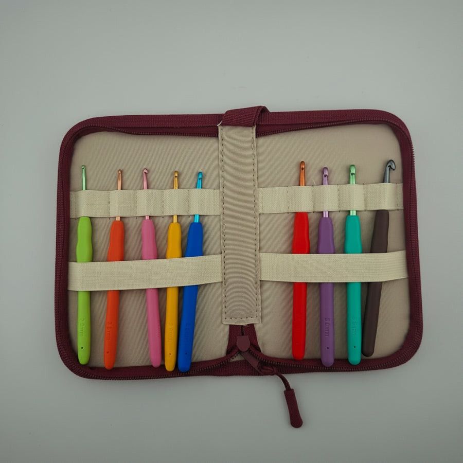 Allumin Plastic Grip Crochet Hook Full Set.