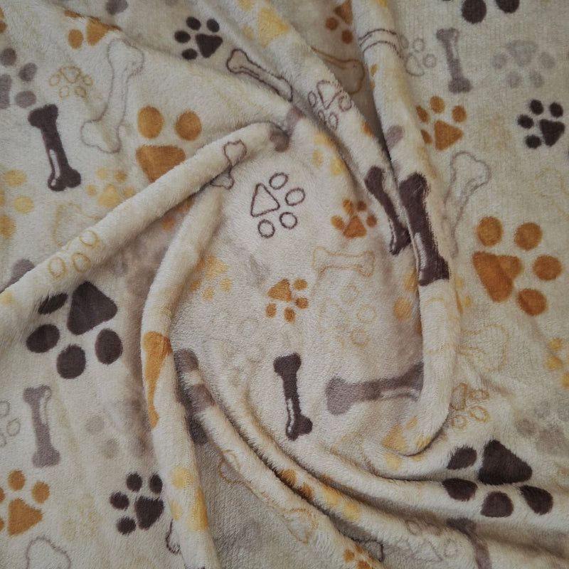 Printed Mongolian Fleece Fabric 150cm Floral.