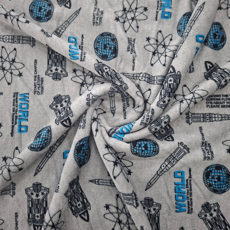 Printed Mongolian Fleece Fabric 150 cm.
