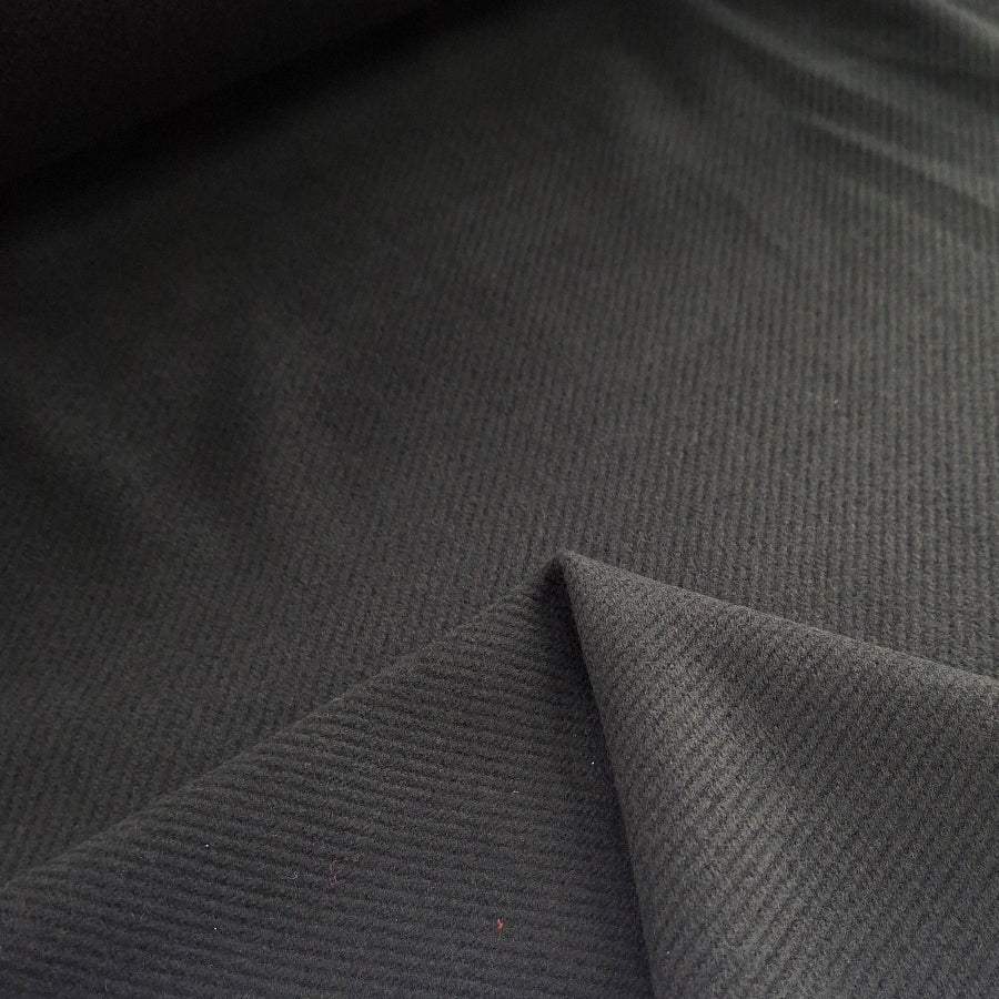 Heavy Twill Melton Black.