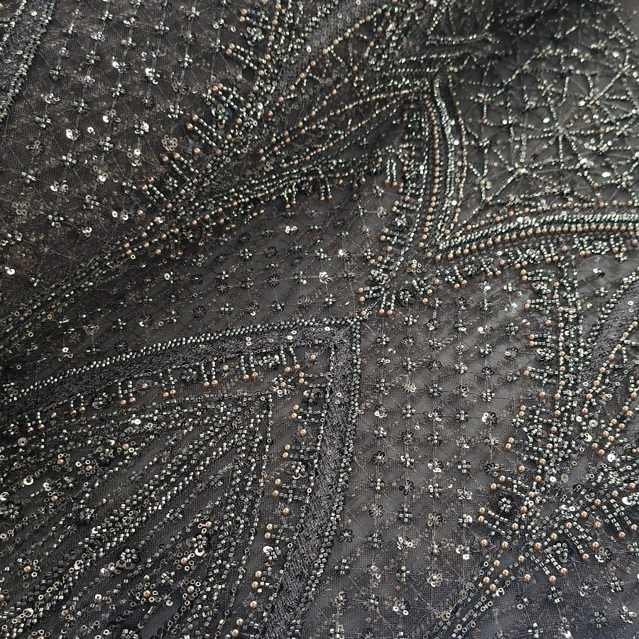 Rosalie Eveningwear Gun Grey Bridal Lace.