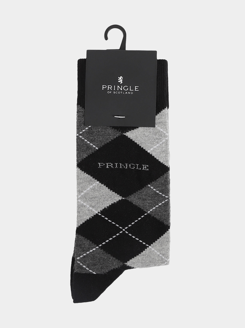 Men's Pringle Black Core Argyle Socks (7995746123865)