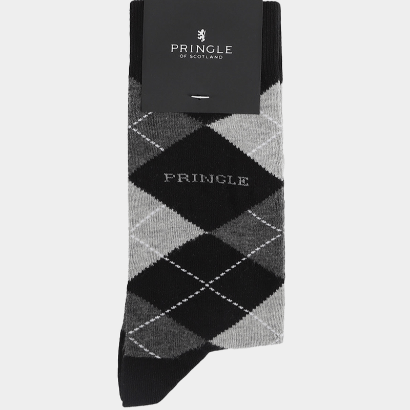 Men's Pringle Black Core Argyle Socks (7995746123865)