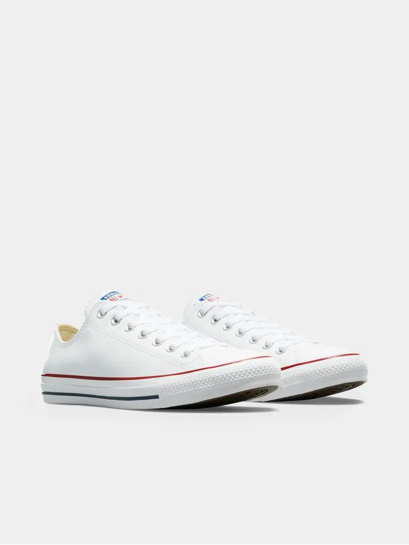 Converse Mens All Star Leather Low Sneakers-White 132173C