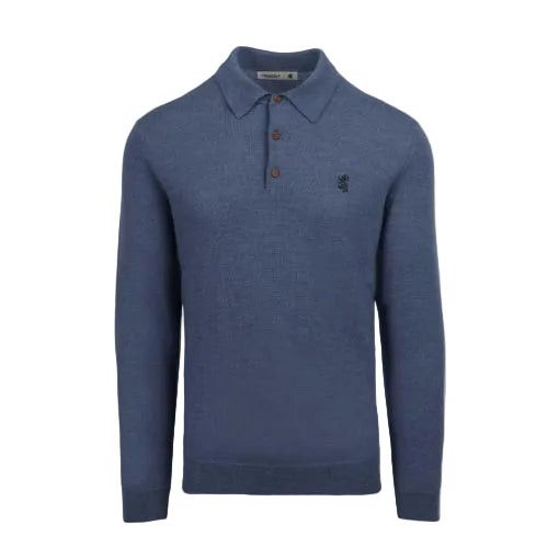 Pringle Jersey Gary Long Sleeve Merino Golfer Blue MKNI1010 PR110399.