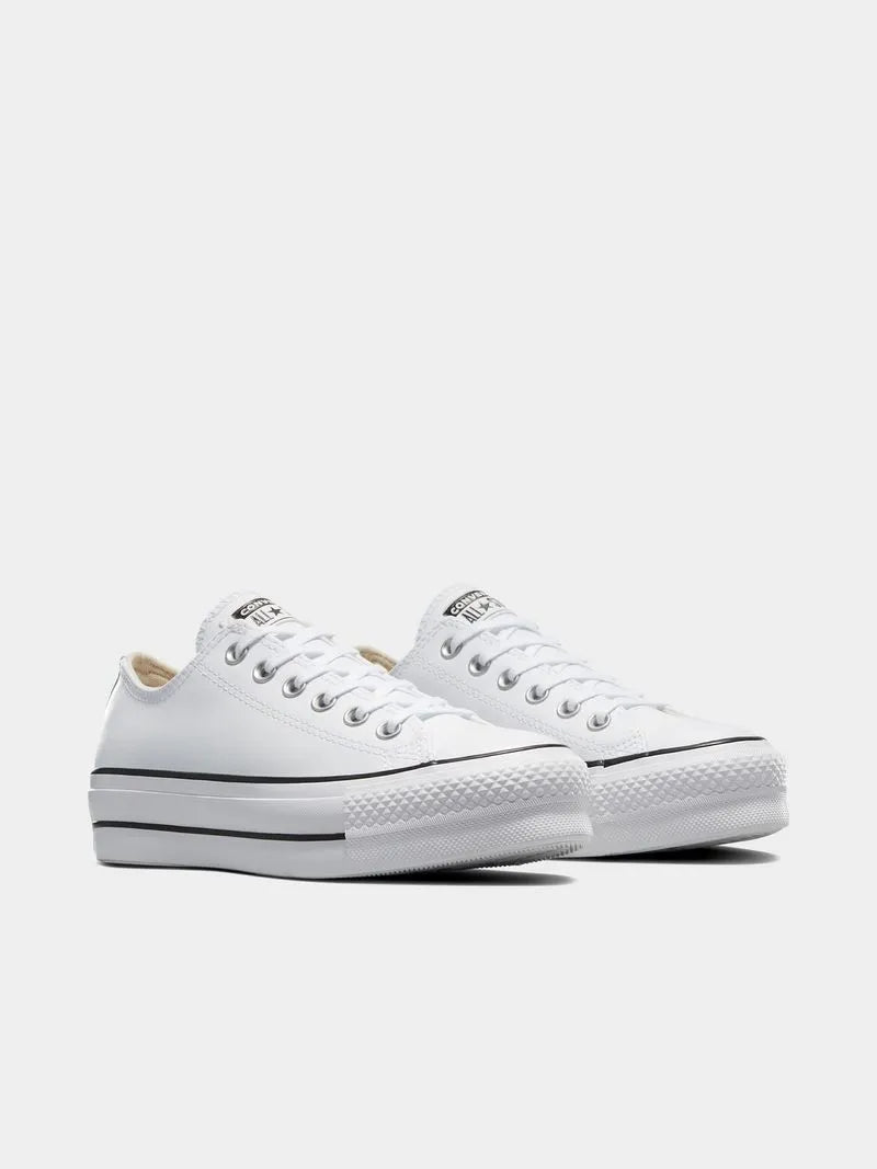 Converse Womens All Star Lift Leather White Sneakers (8001157890137)