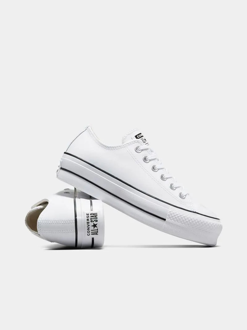 Converse Womens All Star Lift Leather White Sneakers (8001157890137)