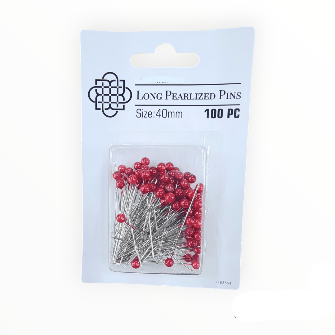 PINS HABBY Red Long Pearlized Pins 40 mm (7670712369241)