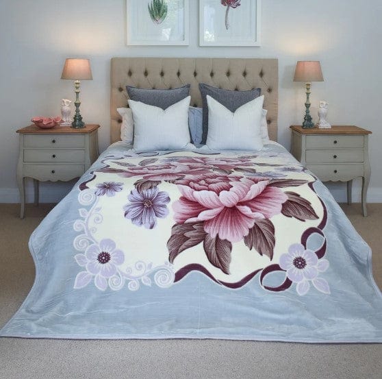 ARANDA Blankets Aranda Faux Mink 2 Ply Blanket Argento Ribbon Queen (2131663552601)