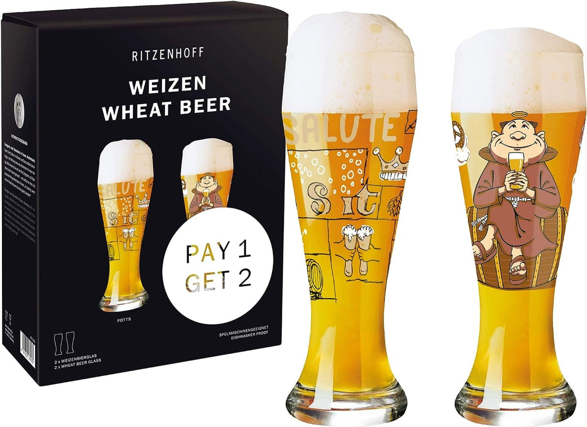 Ritzenhoff Glasses Ritzenhoff Wheat Crystal Glass 645ml Potts And Kathrin Set Of 2 (7389755244633)