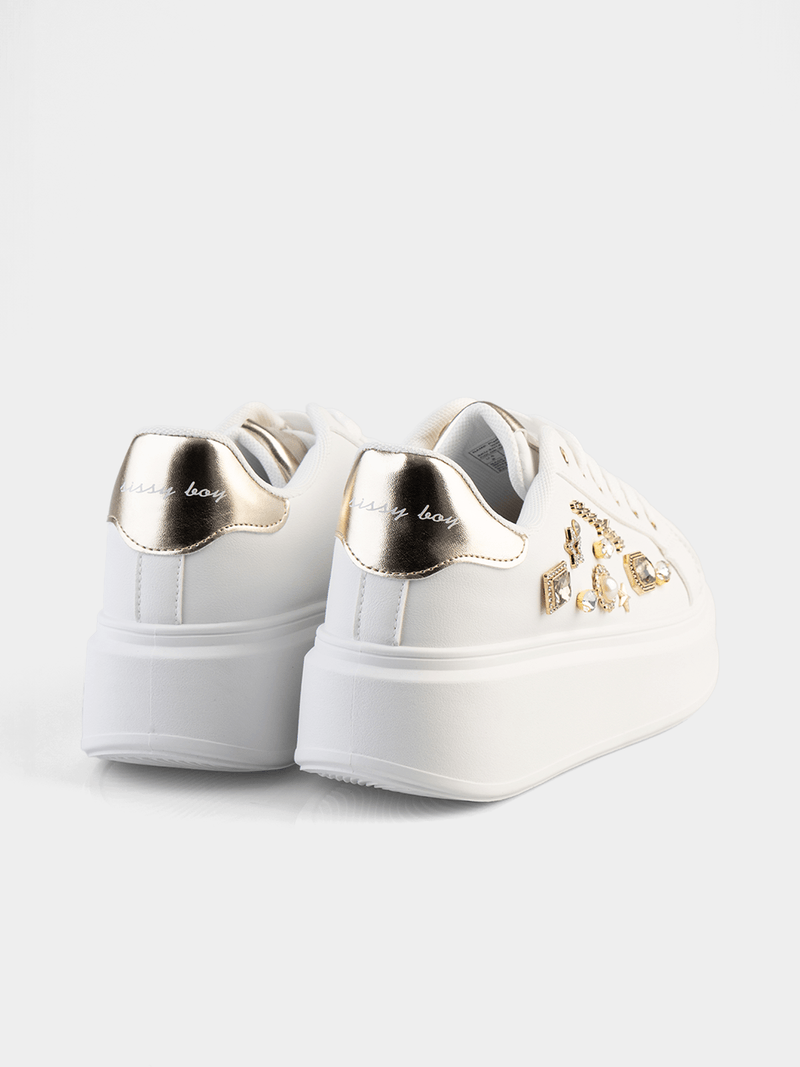Sissy Boy Gemy  Platform Sneaker-White SH1414